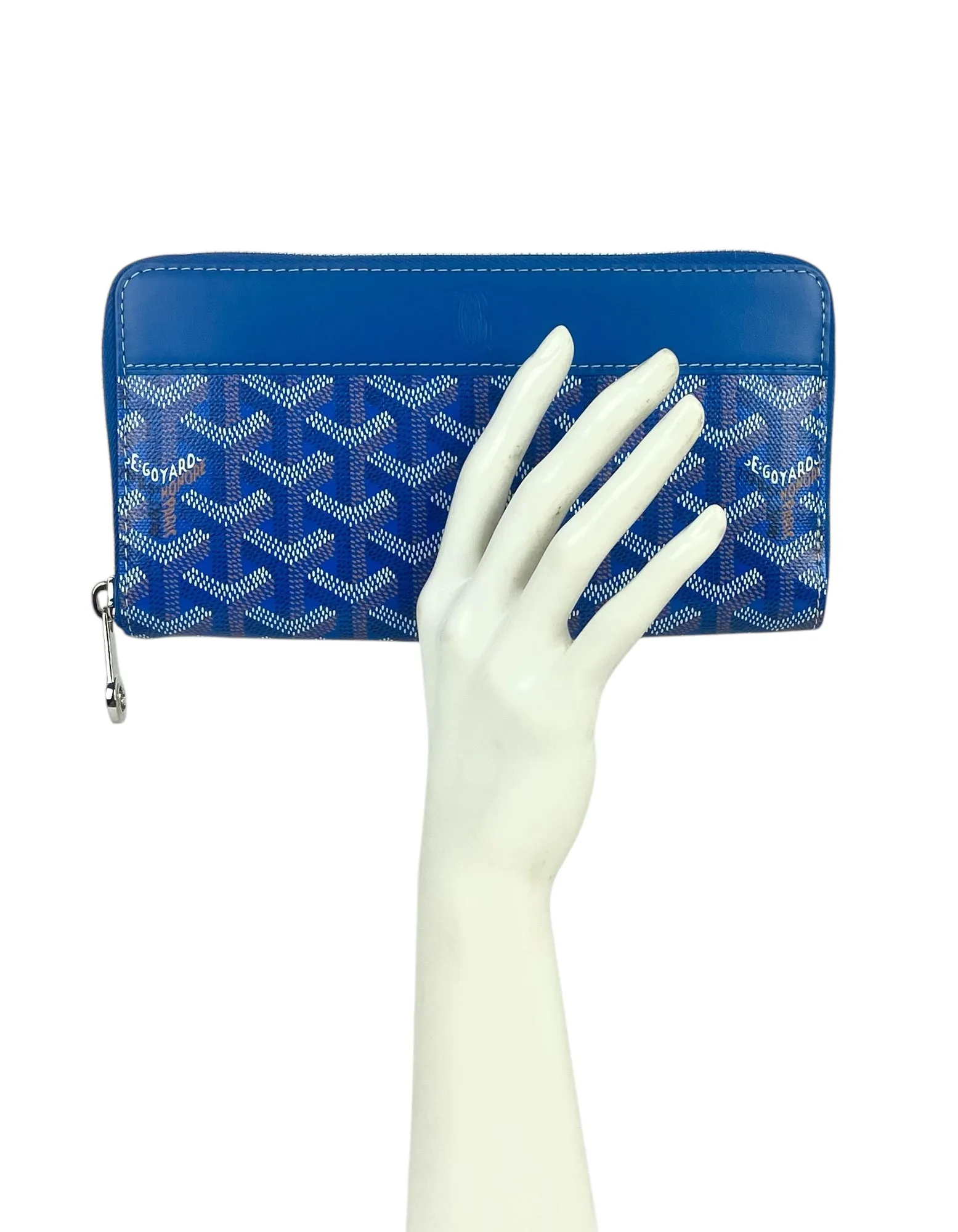 Goyard Goyardine Blue Matignon GM Wallet