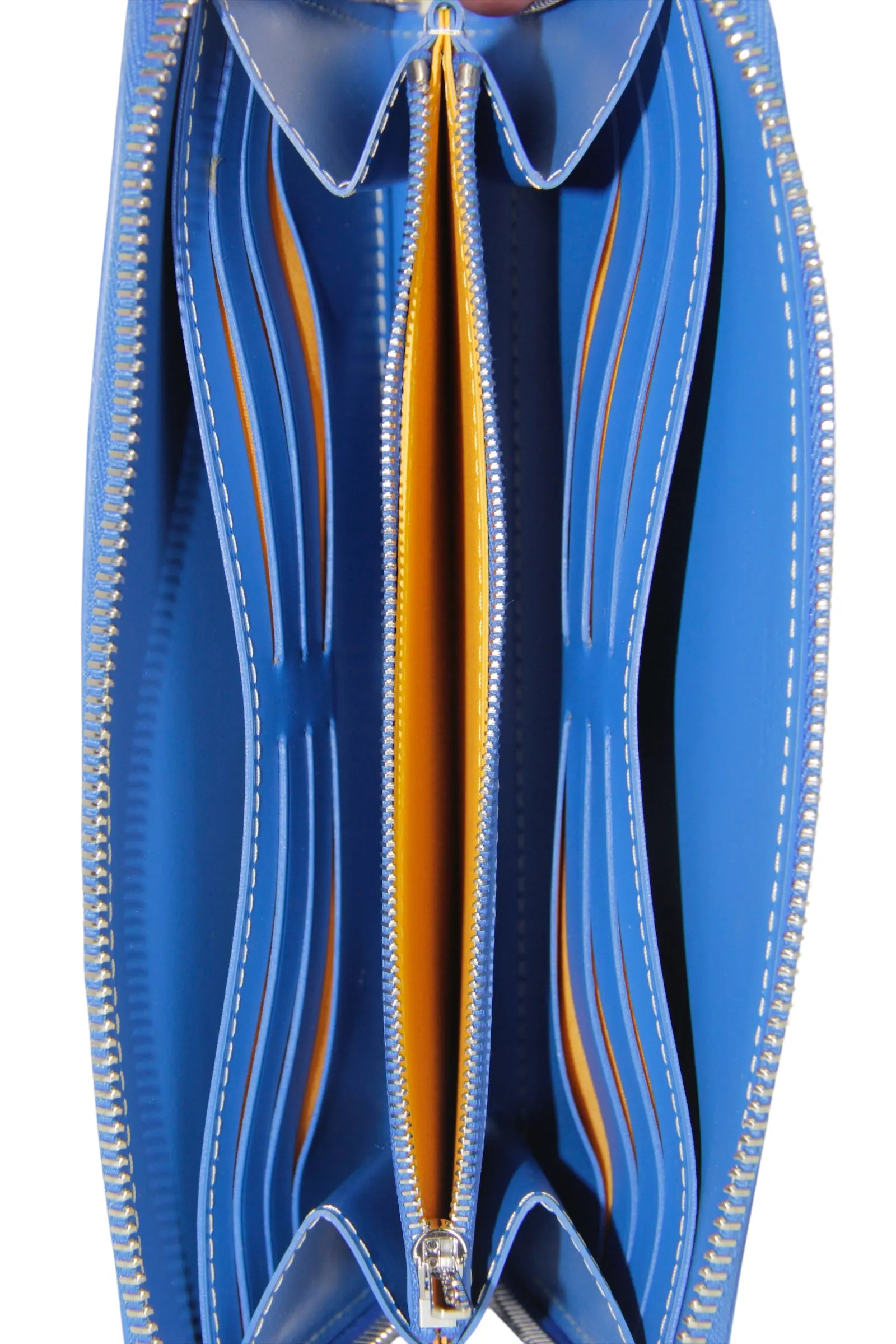 Goyard Goyardine Blue Matignon GM Wallet