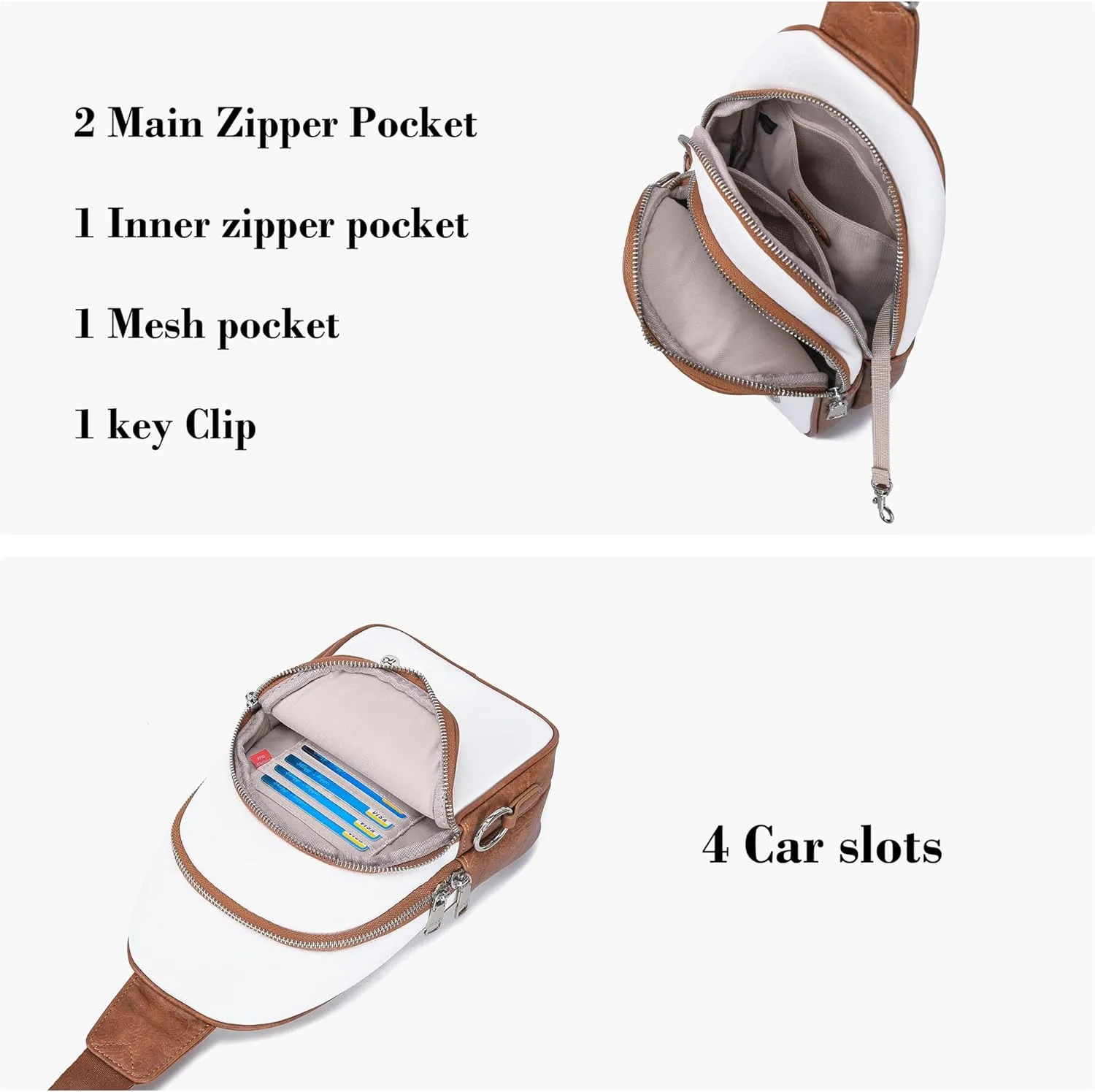 Haytijoe Crossbody Bags for Women Leather Sling Bag Anti-theft Cross Body Bag Travel Sling Purse Chest Bags Fanny Packs