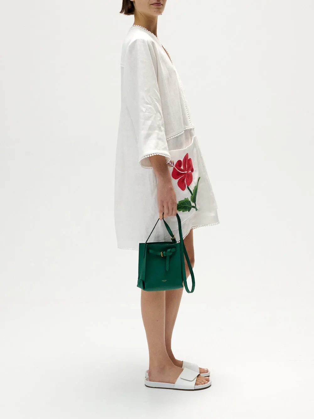Hibiscus Embroidered Tunic Dress