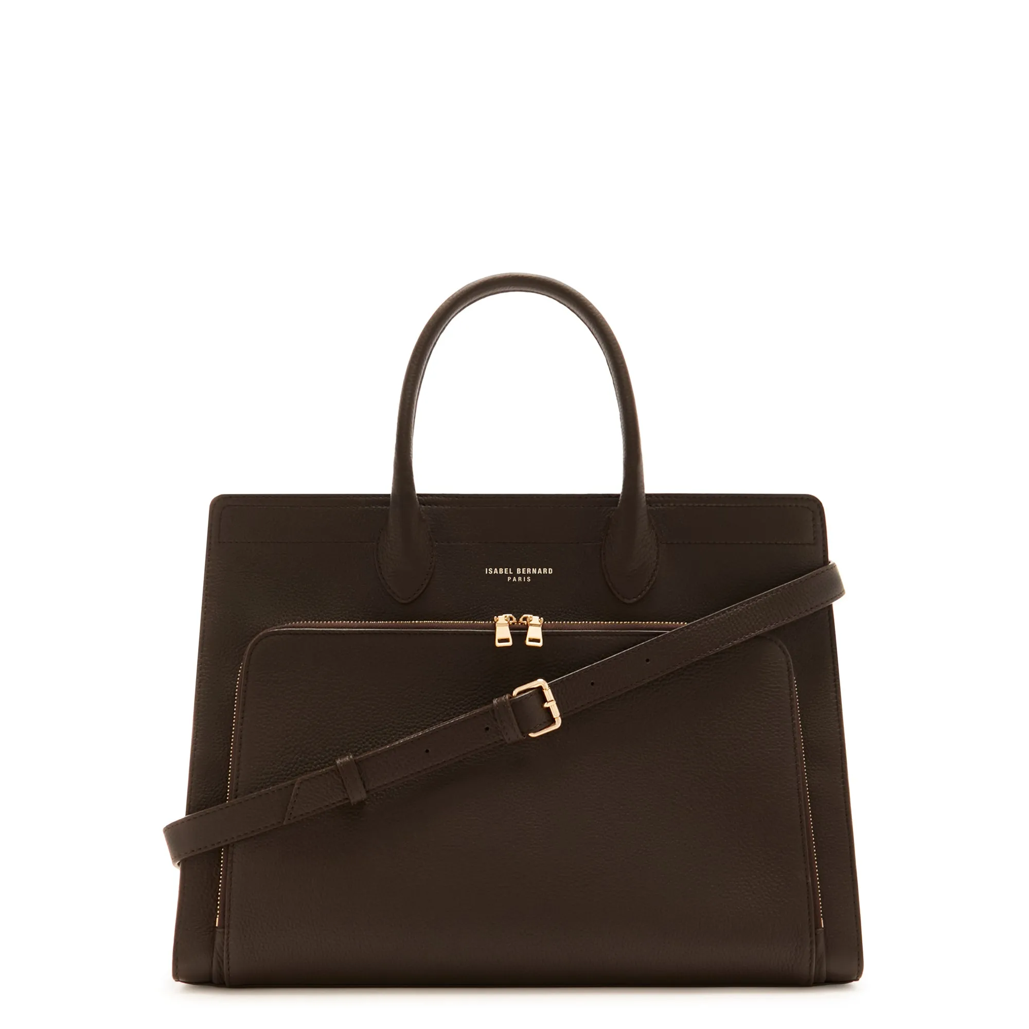 Honoré Nadine brown calfskin leather handbag with laptop compartment