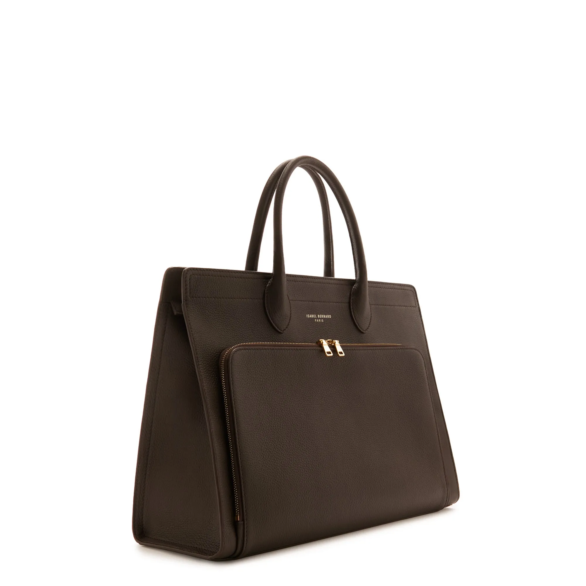 Honoré Nadine brown calfskin leather handbag with laptop compartment