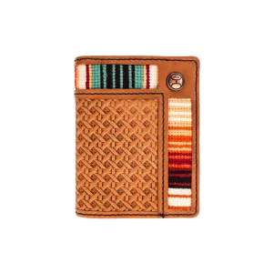 Hooey Men's Tarlo Basket Weave Bifold Tan Serape Money Clip