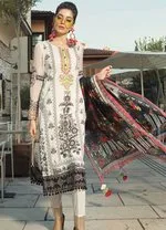 Lawn Suit in Black and White Color #J6108