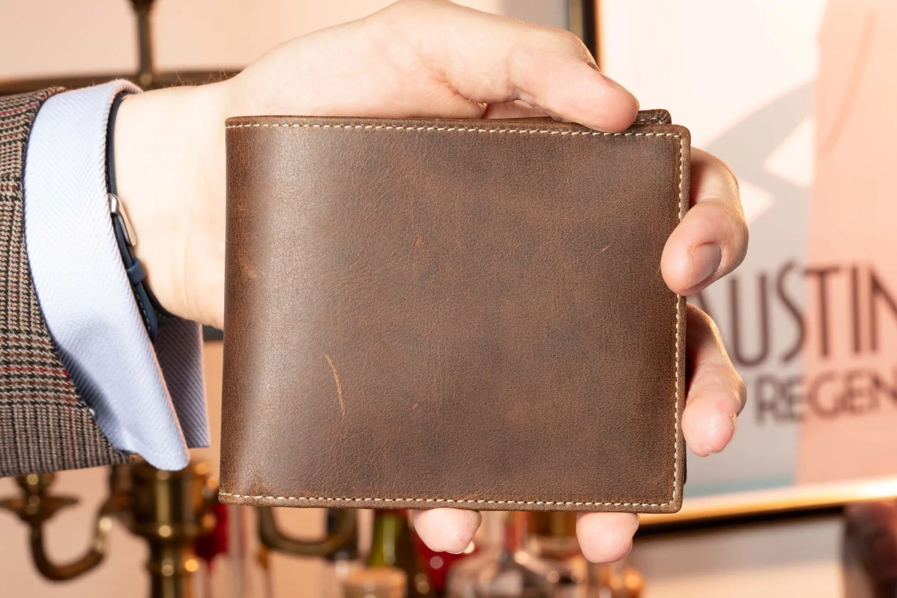 Le Grand 10 Card Antique Mahogany Leather Wallet