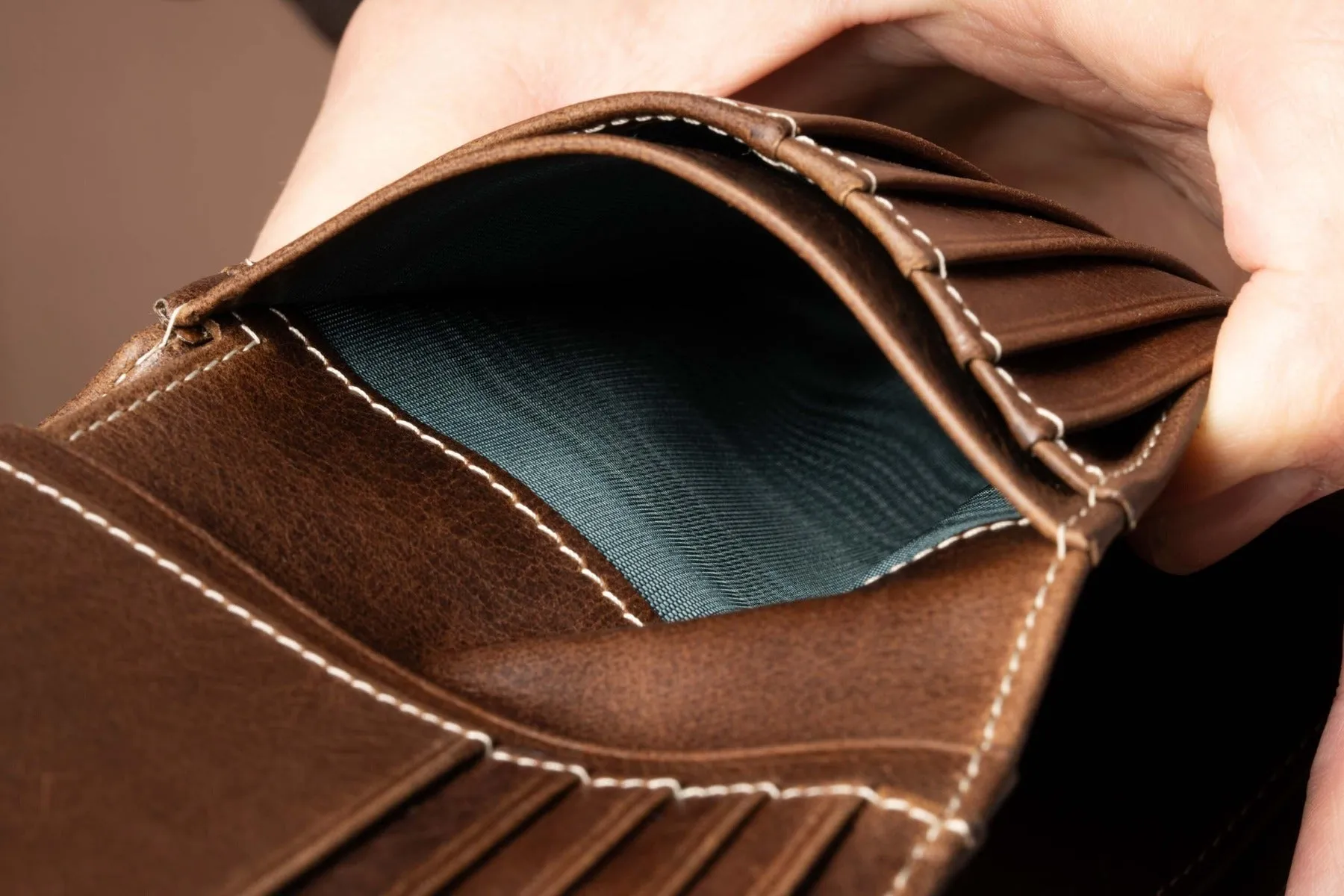 Le Grand 10 Card Antique Mahogany Leather Wallet