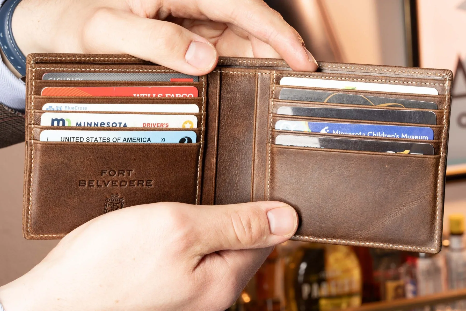 Le Grand 10 Card Antique Mahogany Leather Wallet
