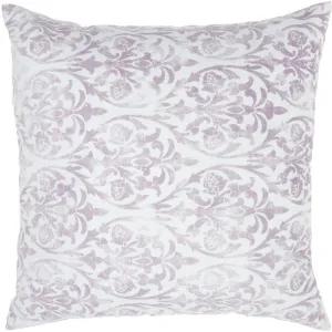 Life Styles Faded Damask Lavender 20" x 20" Throw Pillow