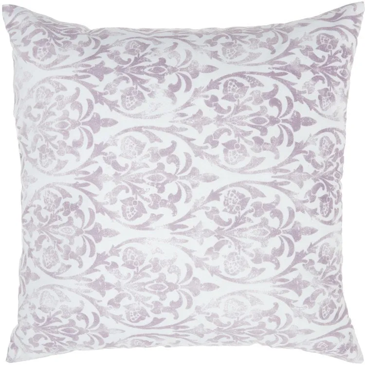 Life Styles Faded Damask Lavender 20" x 20" Throw Pillow