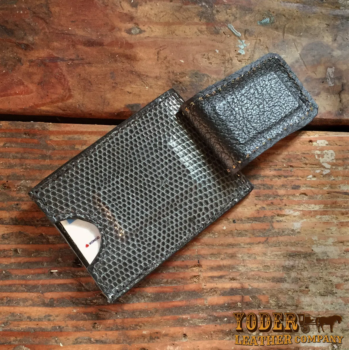 Lizard Gray Clip Wallet