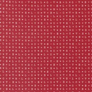 Love Blooms LOVE Text and Words Rose Yardage by Lella Boutique for Moda Fabrics | 5225 12