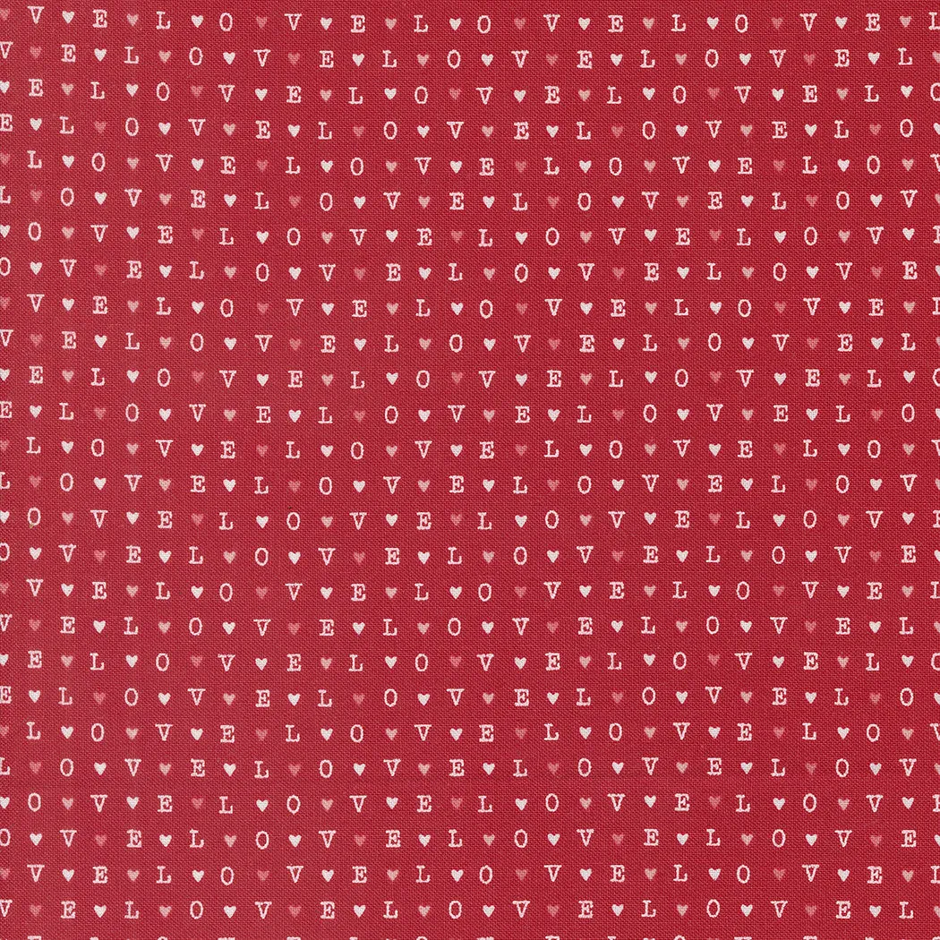 Love Blooms LOVE Text and Words Rose Yardage by Lella Boutique for Moda Fabrics | 5225 12