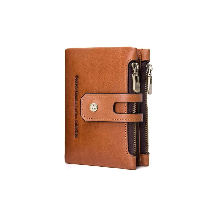 Luxvintage Genuine Leather Zipper Wallet