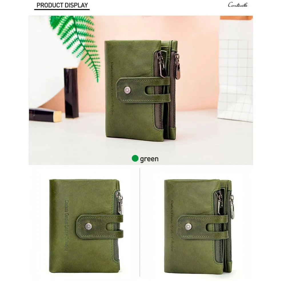 Luxvintage Genuine Leather Zipper Wallet