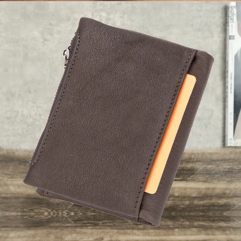 Luxvintage Genuine Leather Zipper Wallet