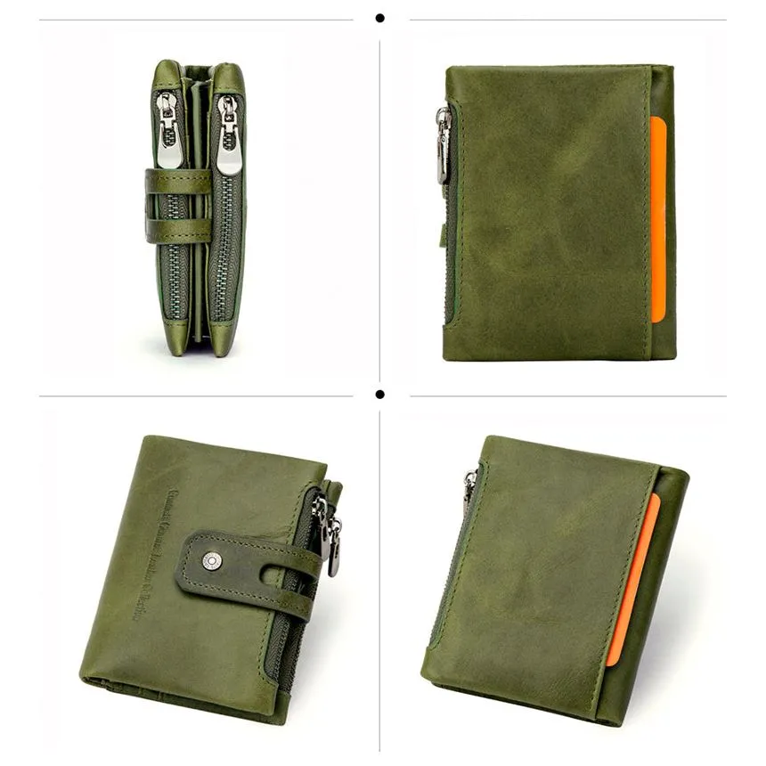 Luxvintage Genuine Leather Zipper Wallet