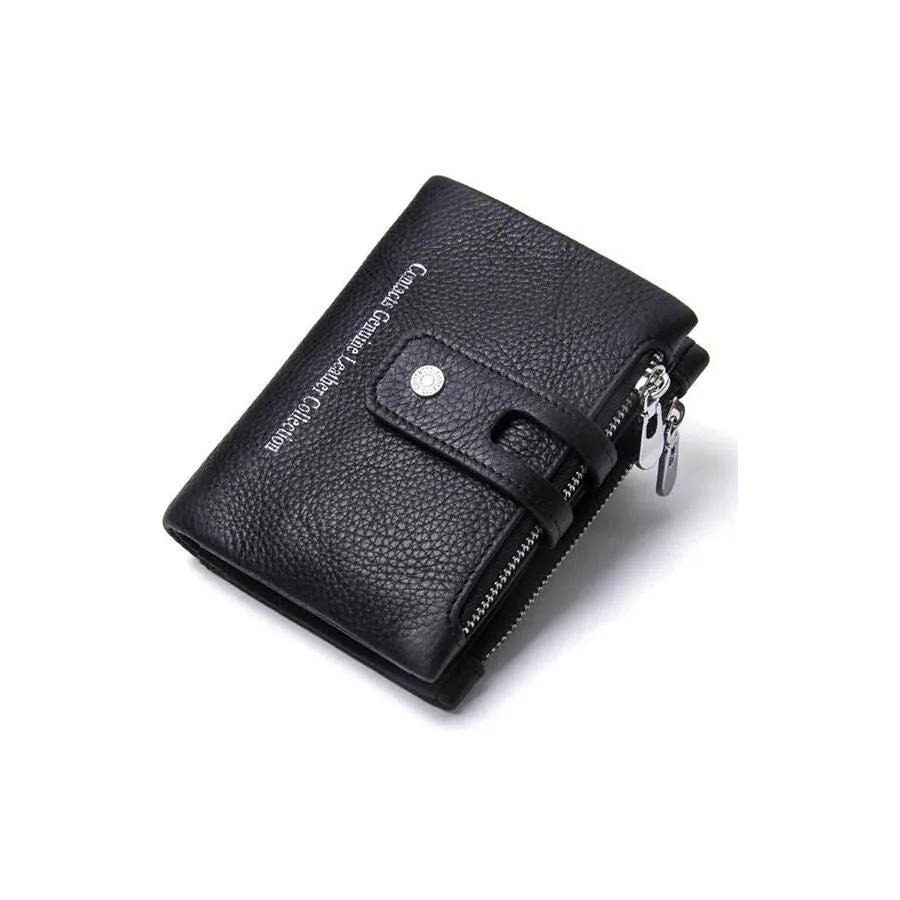 Luxvintage Genuine Leather Zipper Wallet