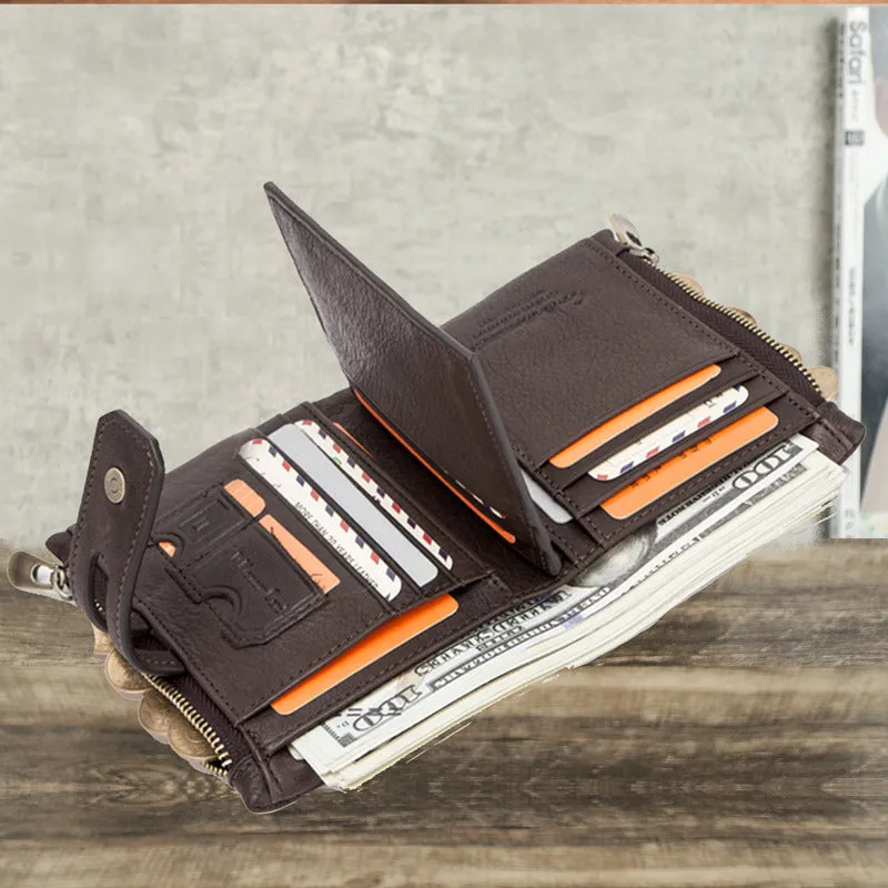 Luxvintage Genuine Leather Zipper Wallet
