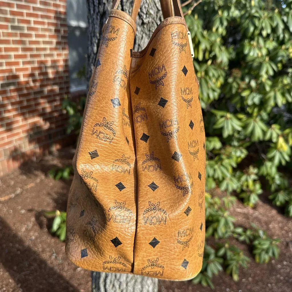 MCM Visetos Leather Tote Bag