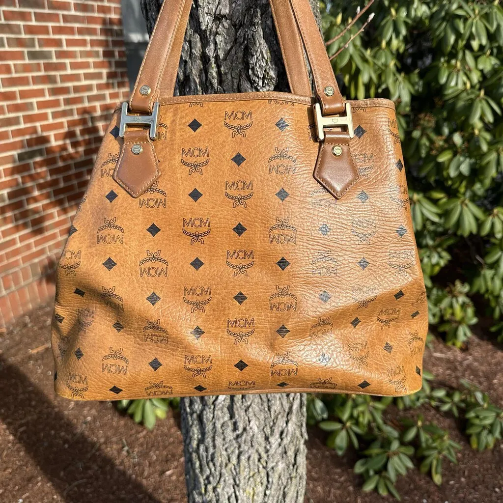MCM Visetos Leather Tote Bag