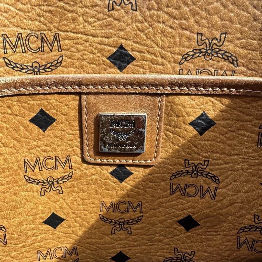 MCM Visetos Leather Tote Bag