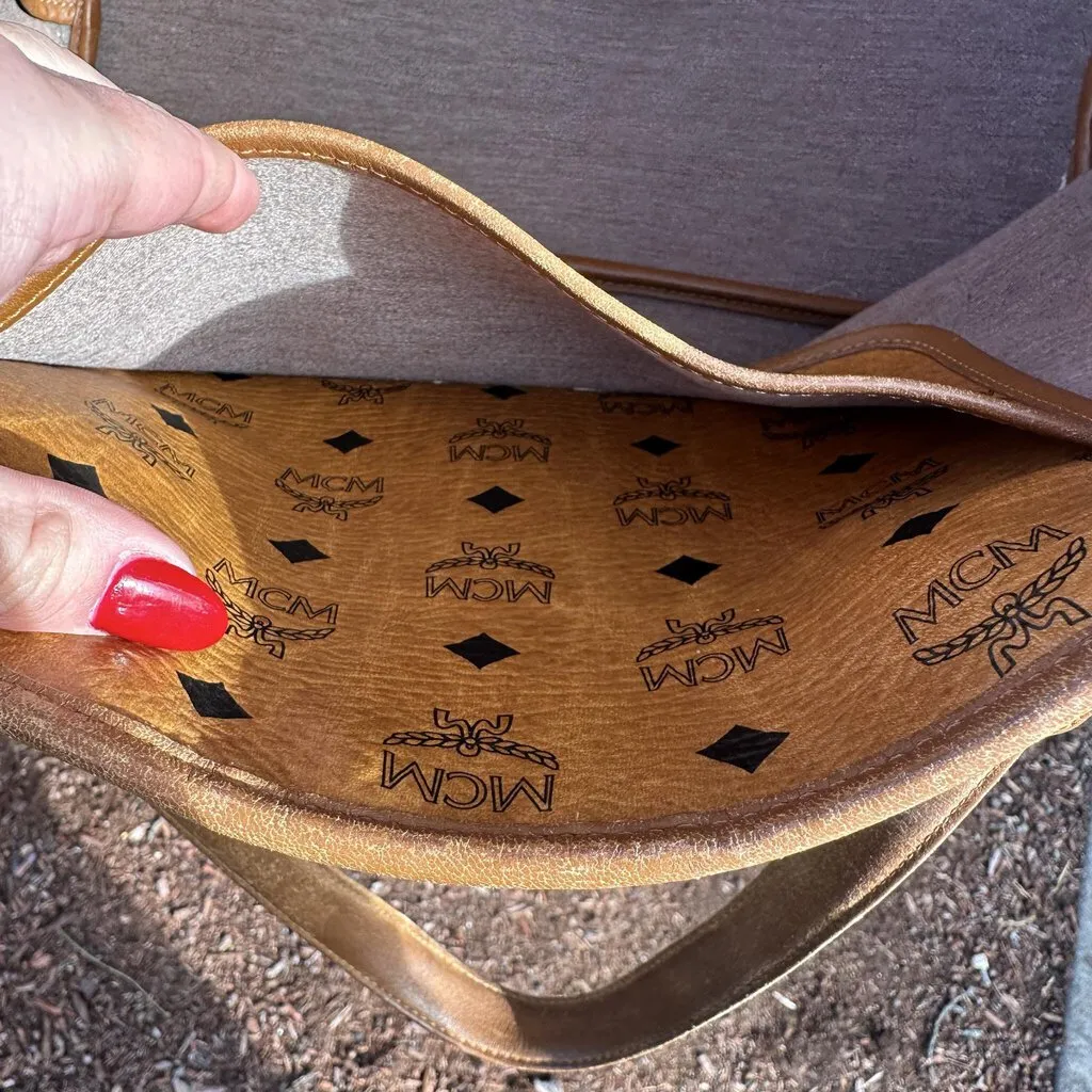 MCM Visetos Leather Tote Bag