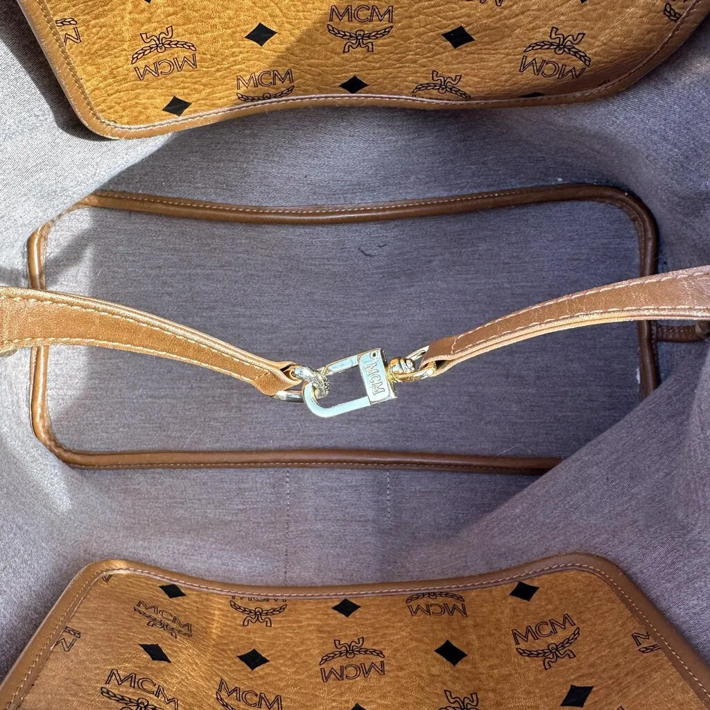 MCM Visetos Leather Tote Bag