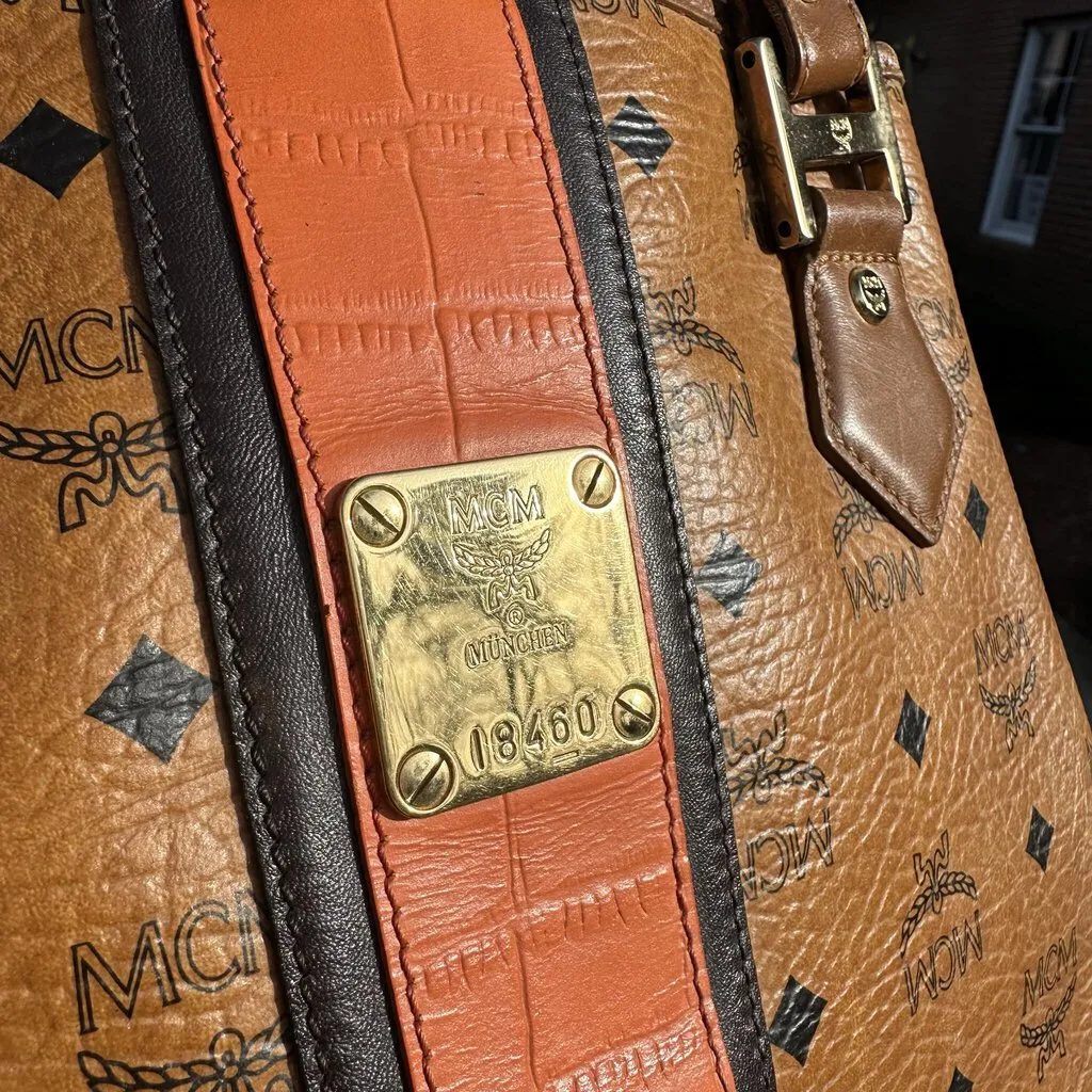 MCM Visetos Leather Tote Bag