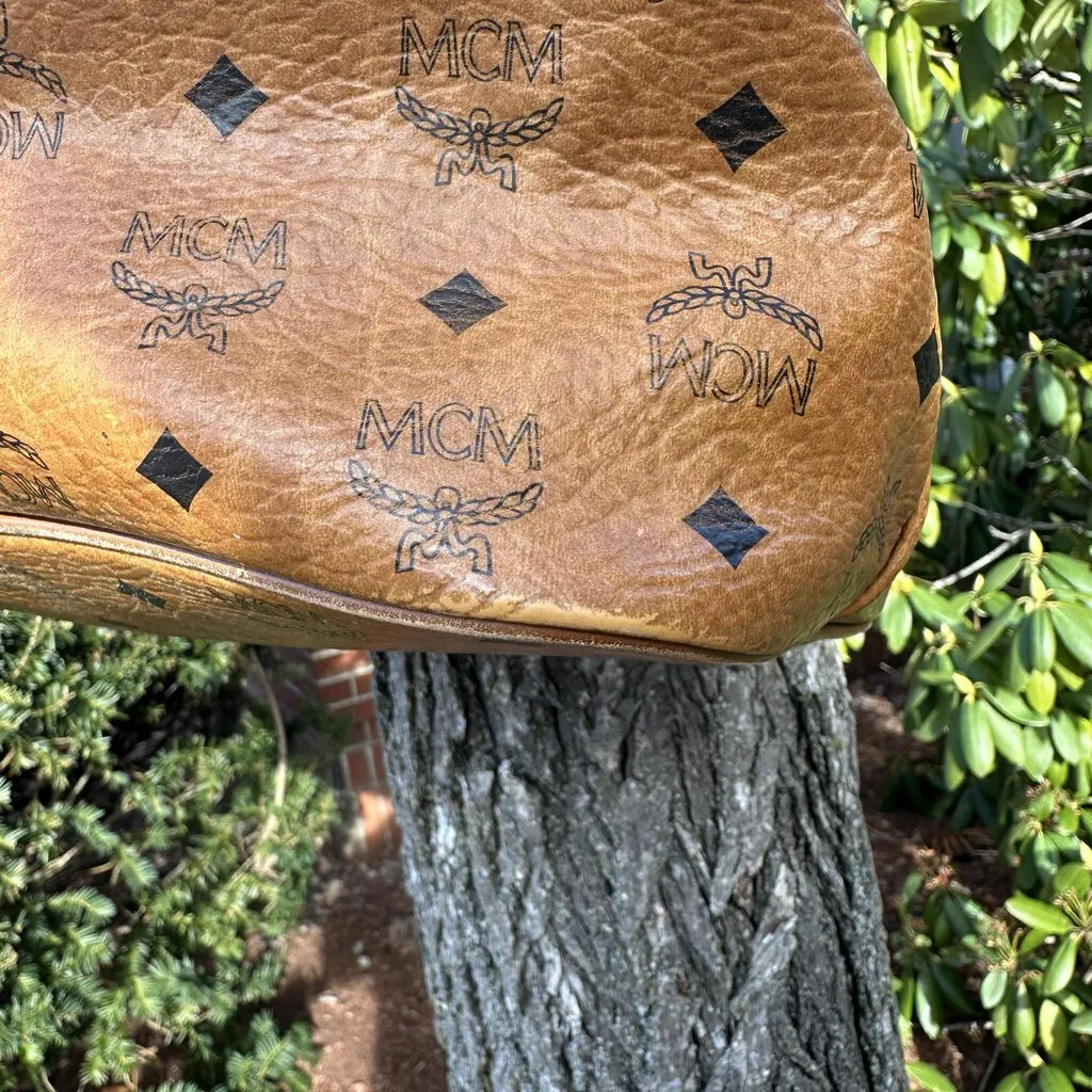 MCM Visetos Leather Tote Bag