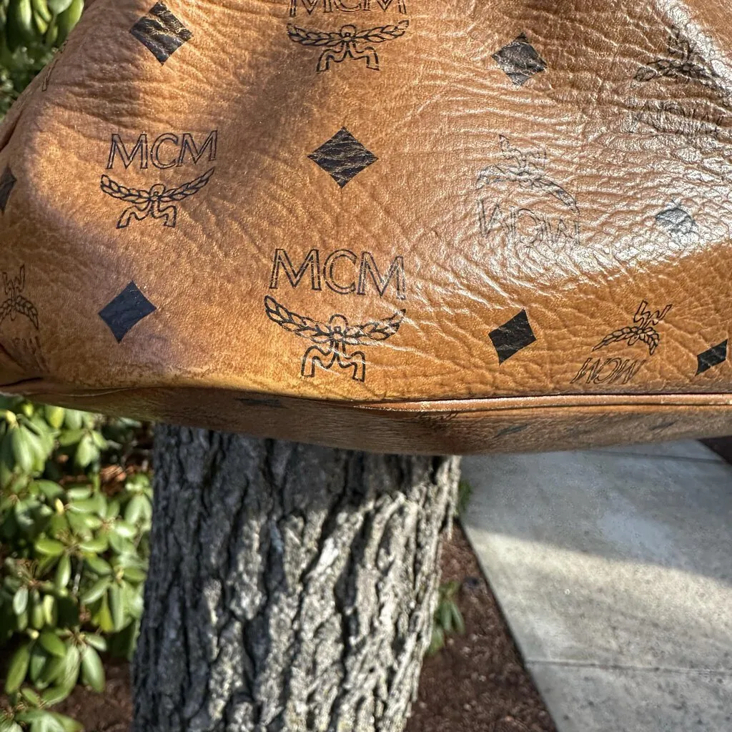 MCM Visetos Leather Tote Bag