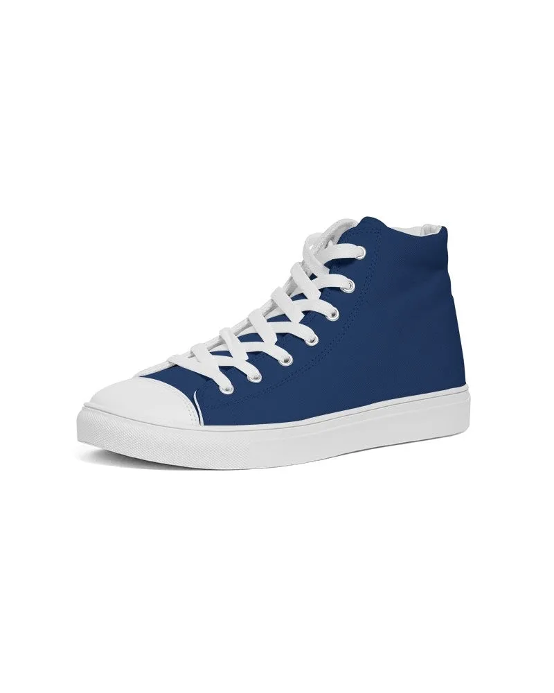 Medium Dark Blue Men's High-top Canvas Sneakers | Men's | Medium Dark Pure Blue | C100M75Y0K60