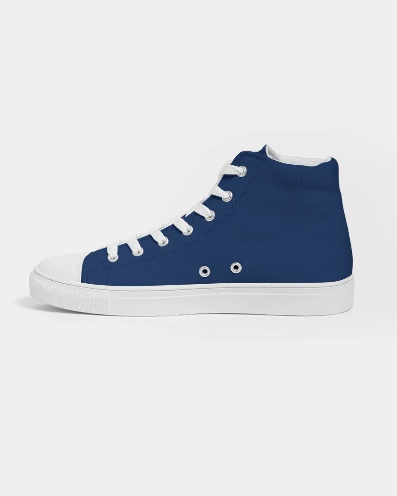Medium Dark Blue Men's High-top Canvas Sneakers | Men's | Medium Dark Pure Blue | C100M75Y0K60