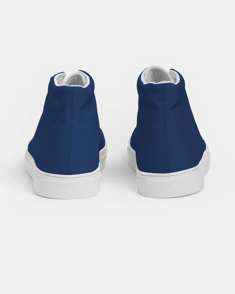 Medium Dark Blue Men's High-top Canvas Sneakers | Men's | Medium Dark Pure Blue | C100M75Y0K60