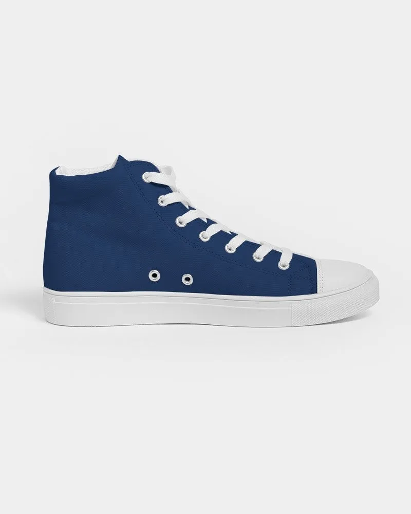 Medium Dark Blue Men's High-top Canvas Sneakers | Men's | Medium Dark Pure Blue | C100M75Y0K60