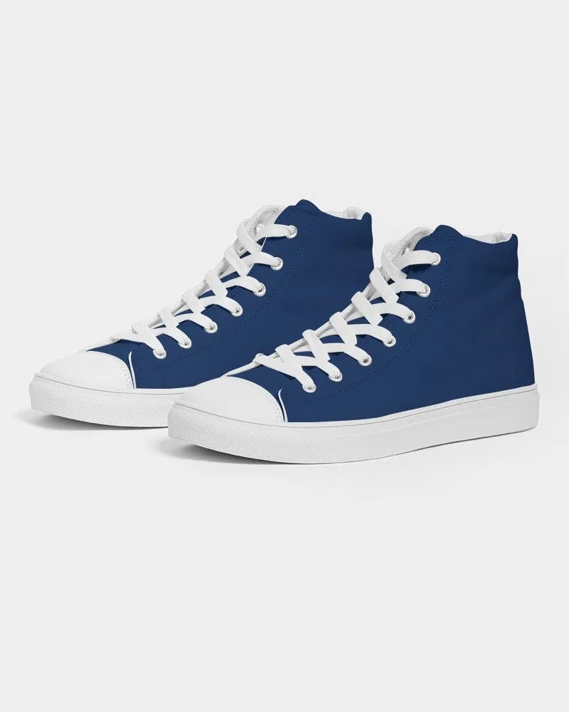Medium Dark Blue Men's High-top Canvas Sneakers | Men's | Medium Dark Pure Blue | C100M75Y0K60