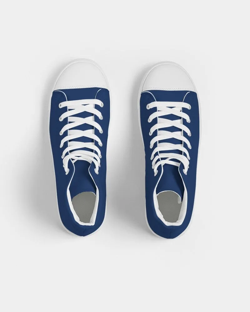 Medium Dark Blue Men's High-top Canvas Sneakers | Men's | Medium Dark Pure Blue | C100M75Y0K60