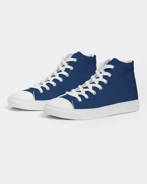 Medium Dark Blue Men's High-top Canvas Sneakers | Men's | Medium Dark Pure Blue | C100M75Y0K60