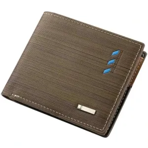 Men Wallets - Striped Leather Card & ID Holder MCW012