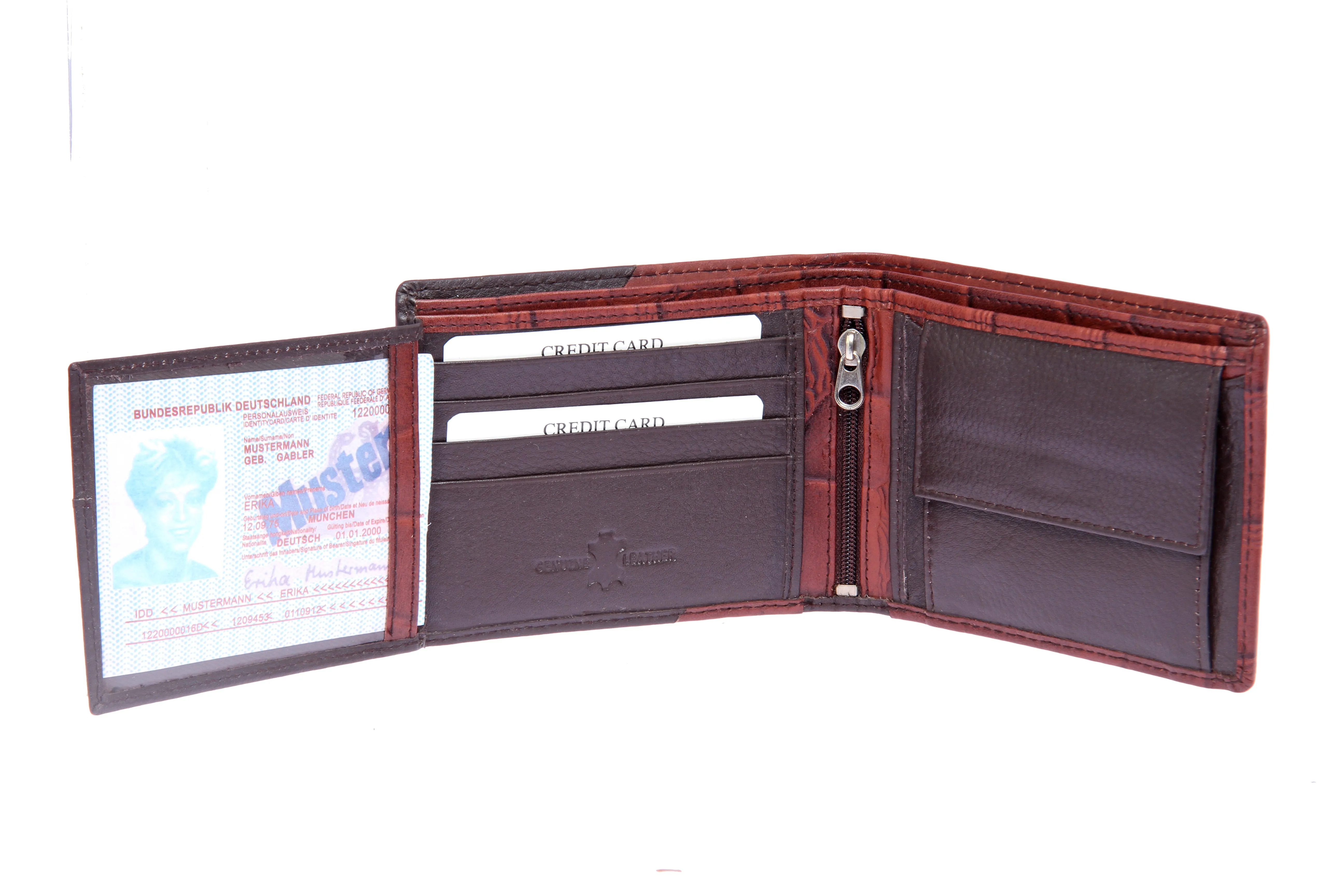 MENS LEATHER WALLET (RFID) 92921 (BROWN)