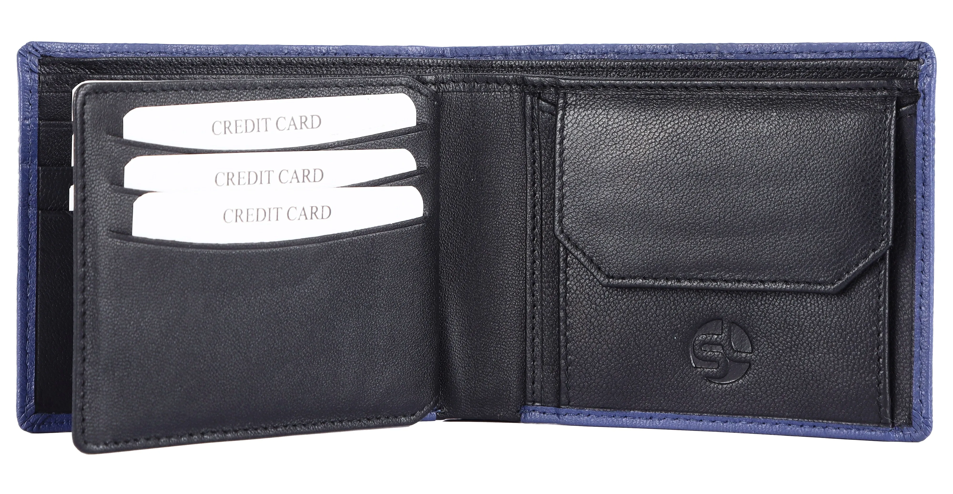 MENS LEATHER WALLET (RFID) 93702 (BLUE)