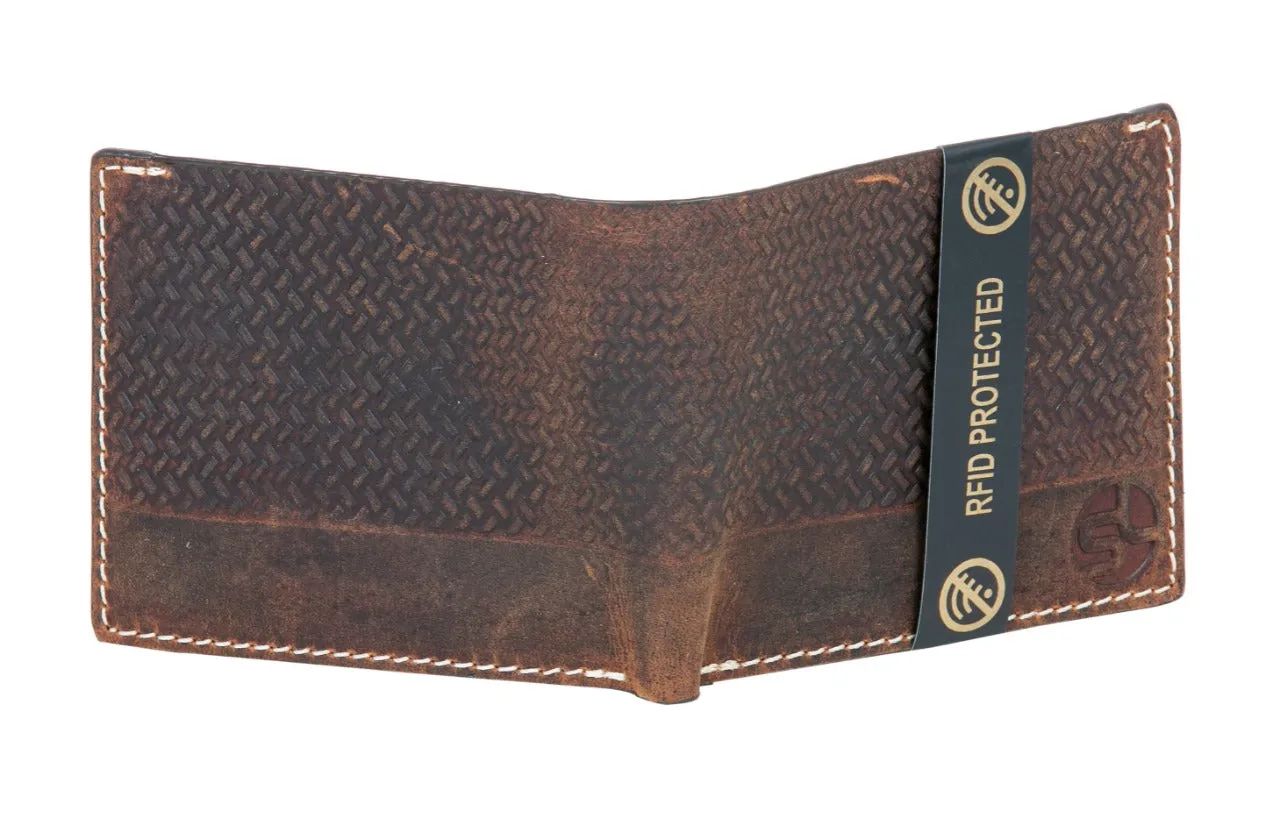 MENS LEATHER WALLET (RFID) 991736 (BROWN)