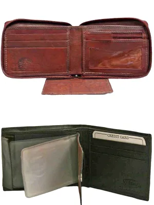 Mixed Color 2-Pack Leather Mens Wallets