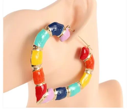 Multi-Color Bamboo Earrings - Various Styles