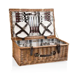 Newbury Picnic Basket, Navy and Maroon Plaid