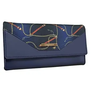 Nicoberry Women's Synthetic Stylish Wallet Exotic Clutches (Blue)