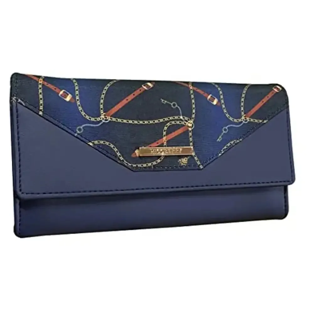 Nicoberry Women's Synthetic Stylish Wallet Exotic Clutches (Blue)