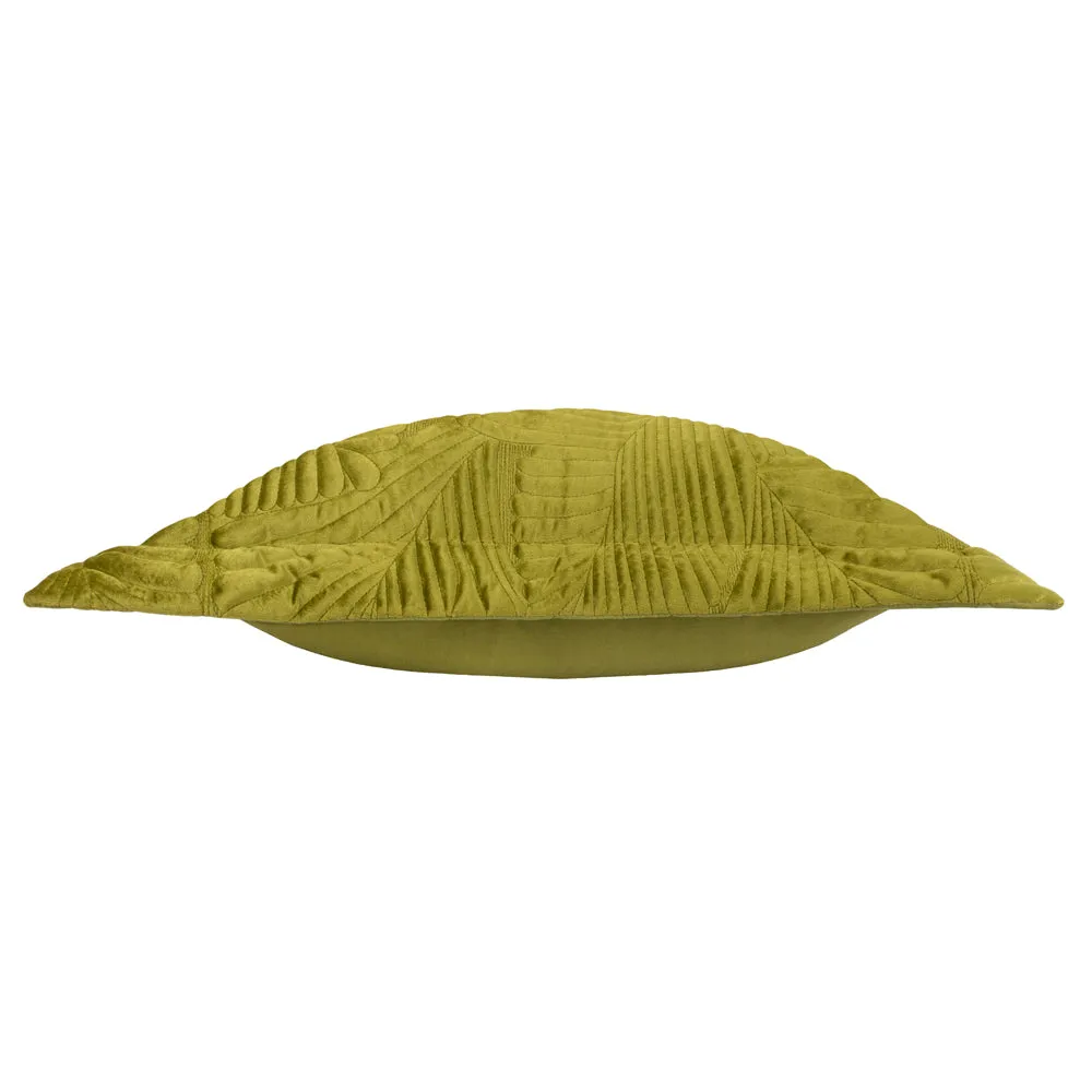 Palmeria Quilted Velvet Cushion Moss