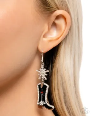 Paparazzi Earring ~ Compelling Cowboy - Black