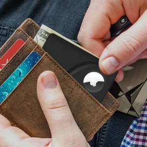 Protective Sleeve Wallet for AirTag - Stylish Black Card Case