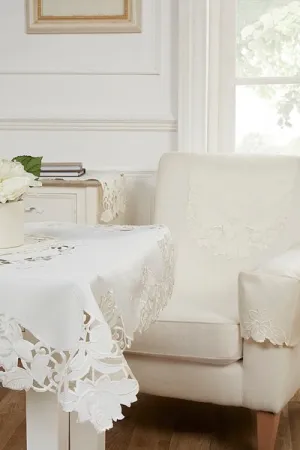 Rosie Embroidered Chair Back in Cream